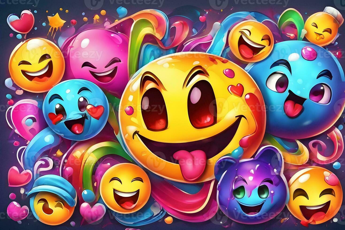 Emoji Graffiti Wallpaper, Emoji Graffiti Background, Emoji Graffiti Pattern, Graffiti background, Graffiti Art, Graffiti Wallpaper, AI Generative photo