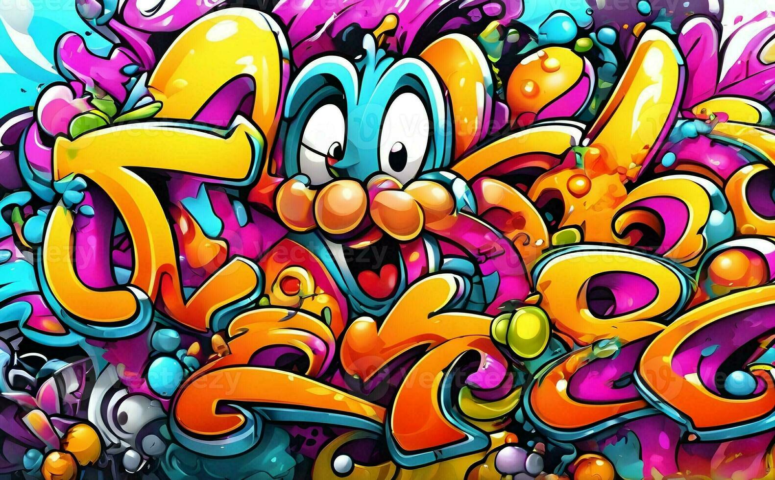 Cartoon Graffiti Wallpaper, Cartoon Graffiti Background, Cartoon Graffiti Pattern, Cartoon Character Graffiti background, Cartoon Character Graffiti Art, Graffiti Background, AI Generative photo