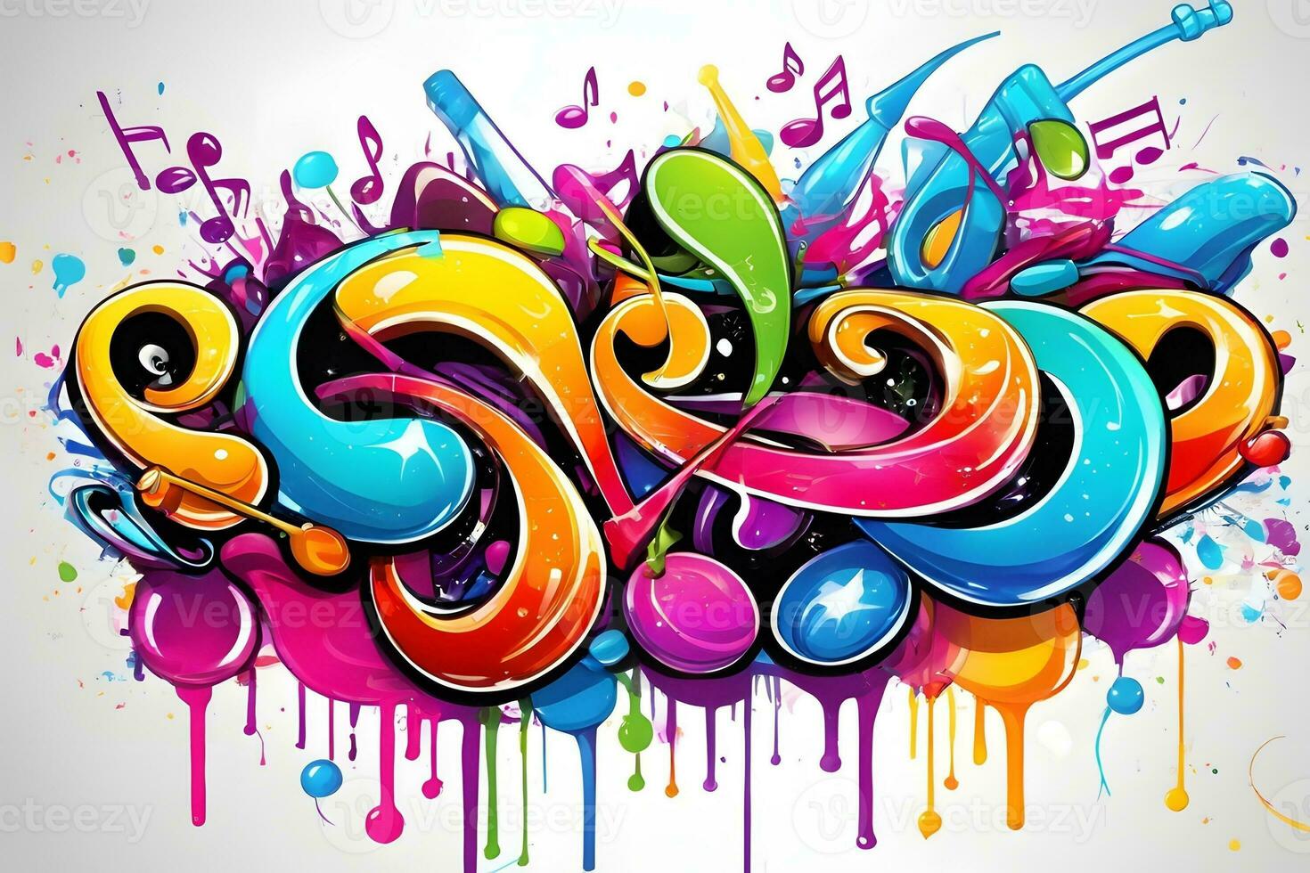 Music Graffiti Wallpaper, Graffiti Background, Music Graffiti Pattern, Music Graffiti background, Music Graffiti Art, Music Graffiti Paint, AI Generative photo