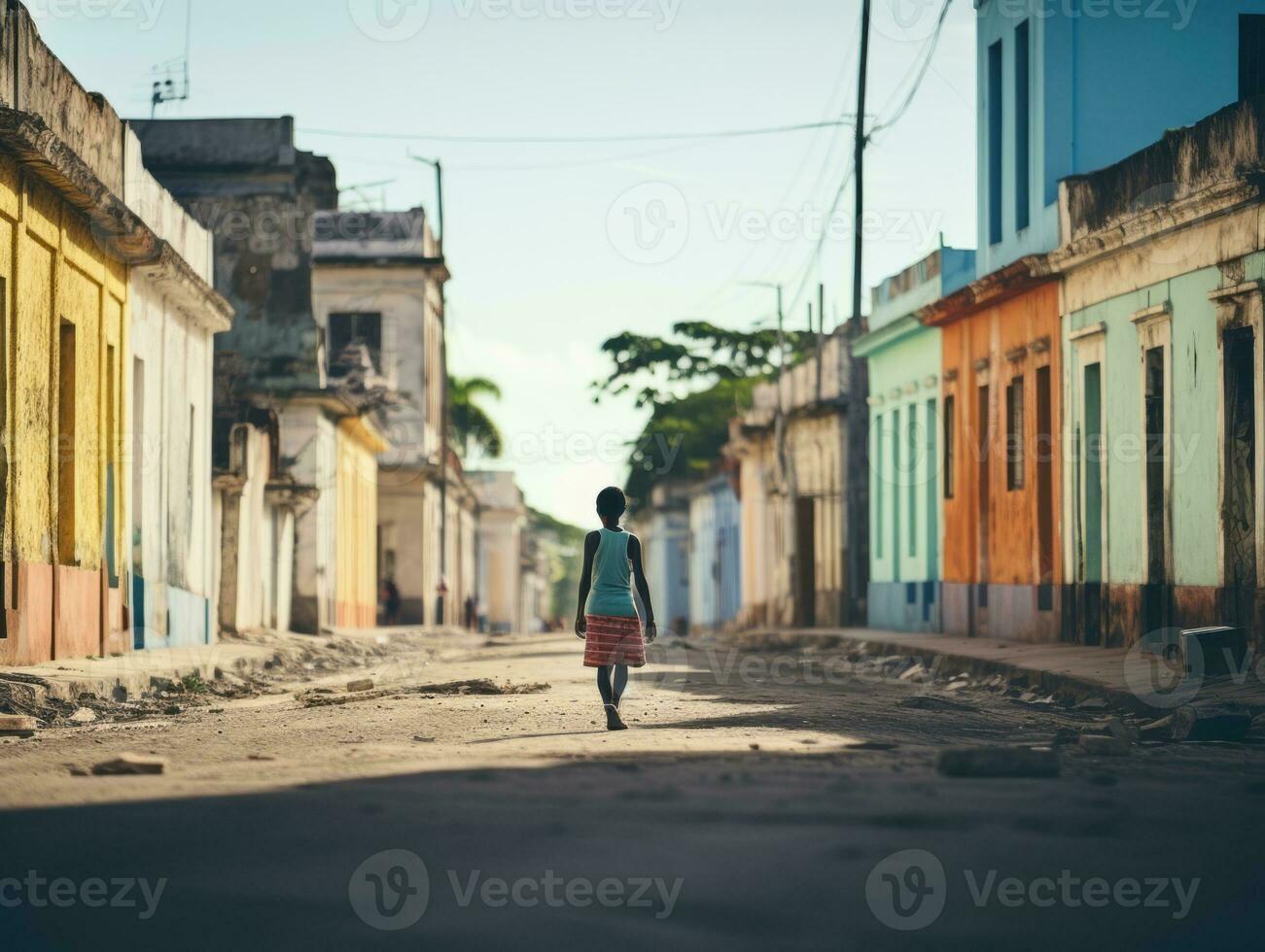 niño disfruta un sin prisa paseo mediante el vibrante ciudad calles ai generativo foto