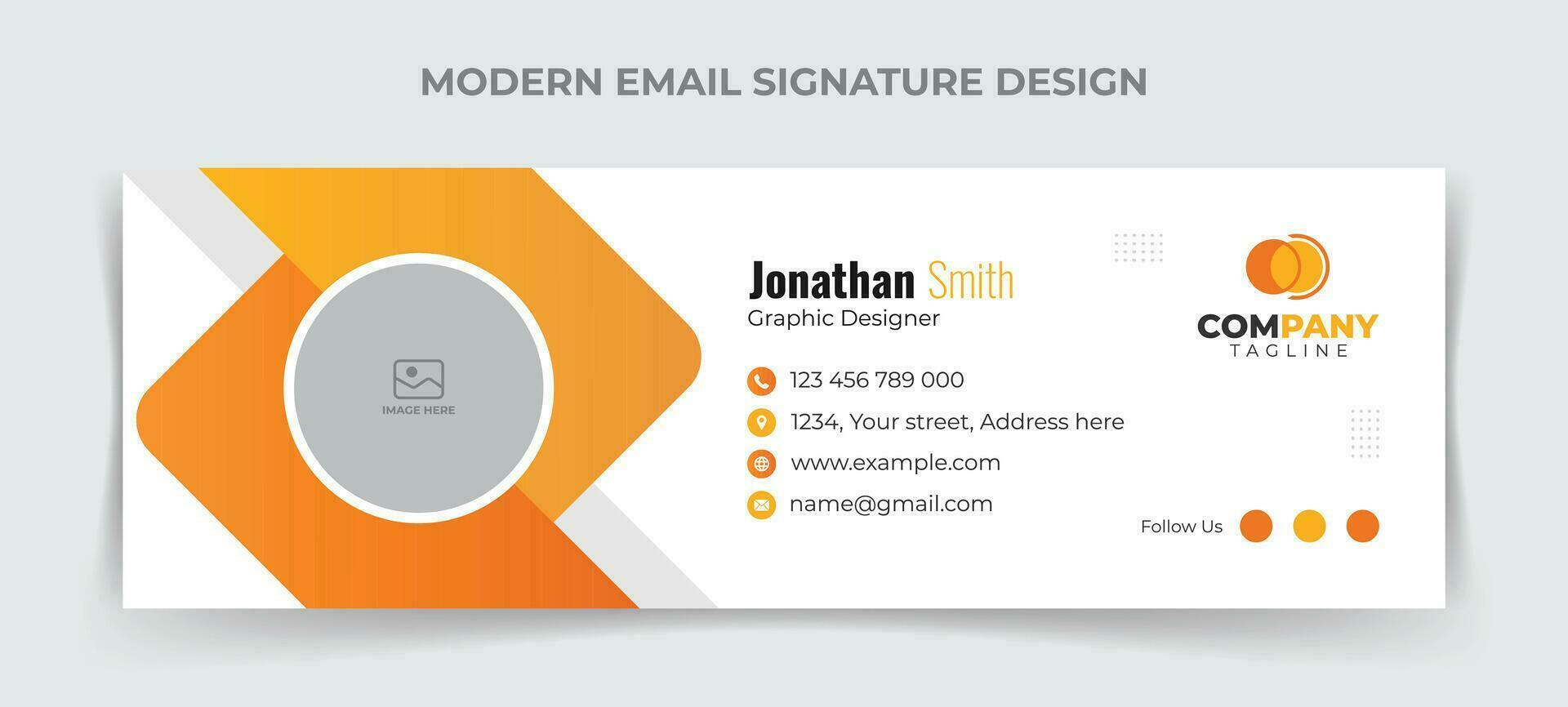 creativo y minimalista correo electrónico firma o correo electrónico pie de página modelo diseño vector