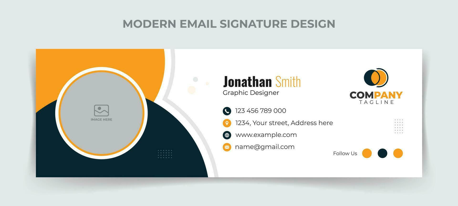Creative and minimalist email signature or email footer template design vector