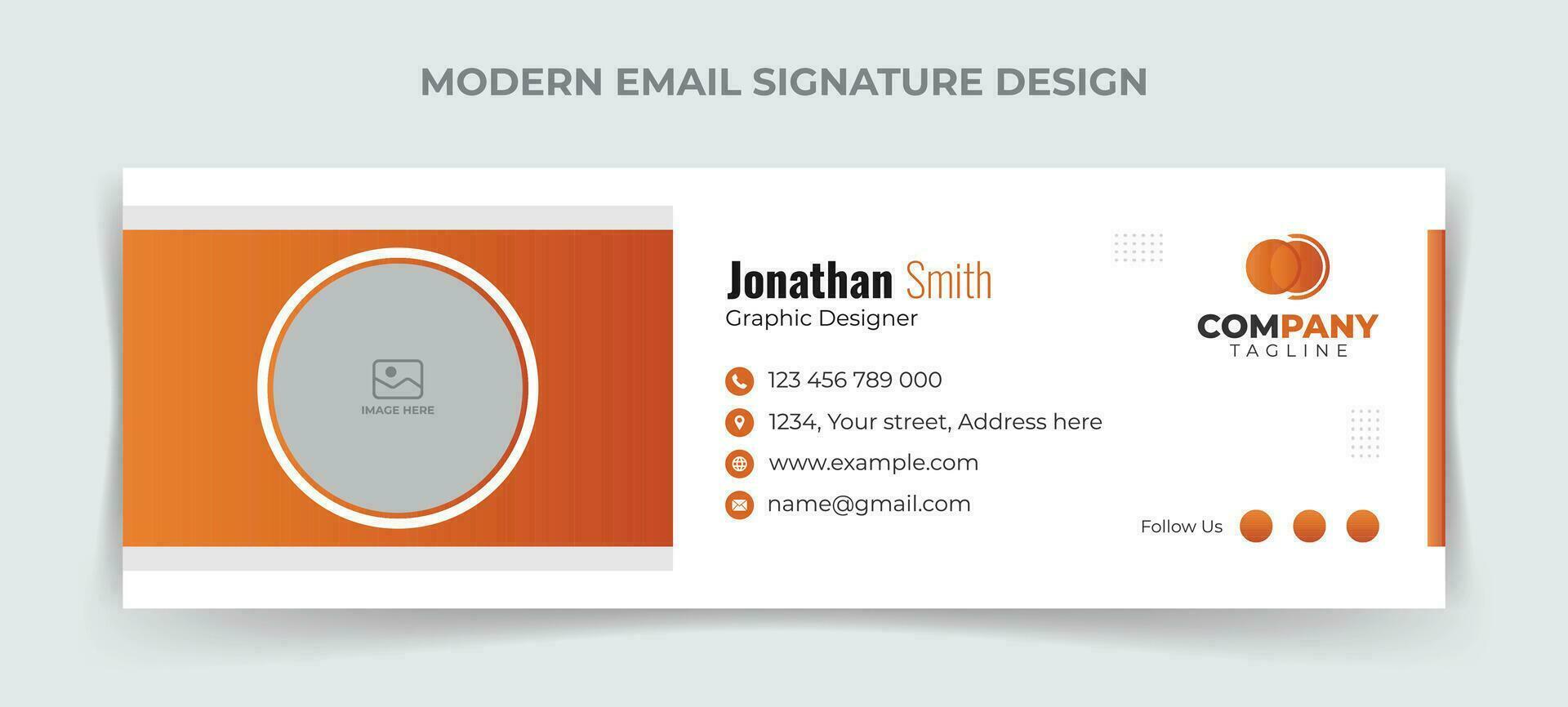 Creative and minimalist email signature or email footer template design vector