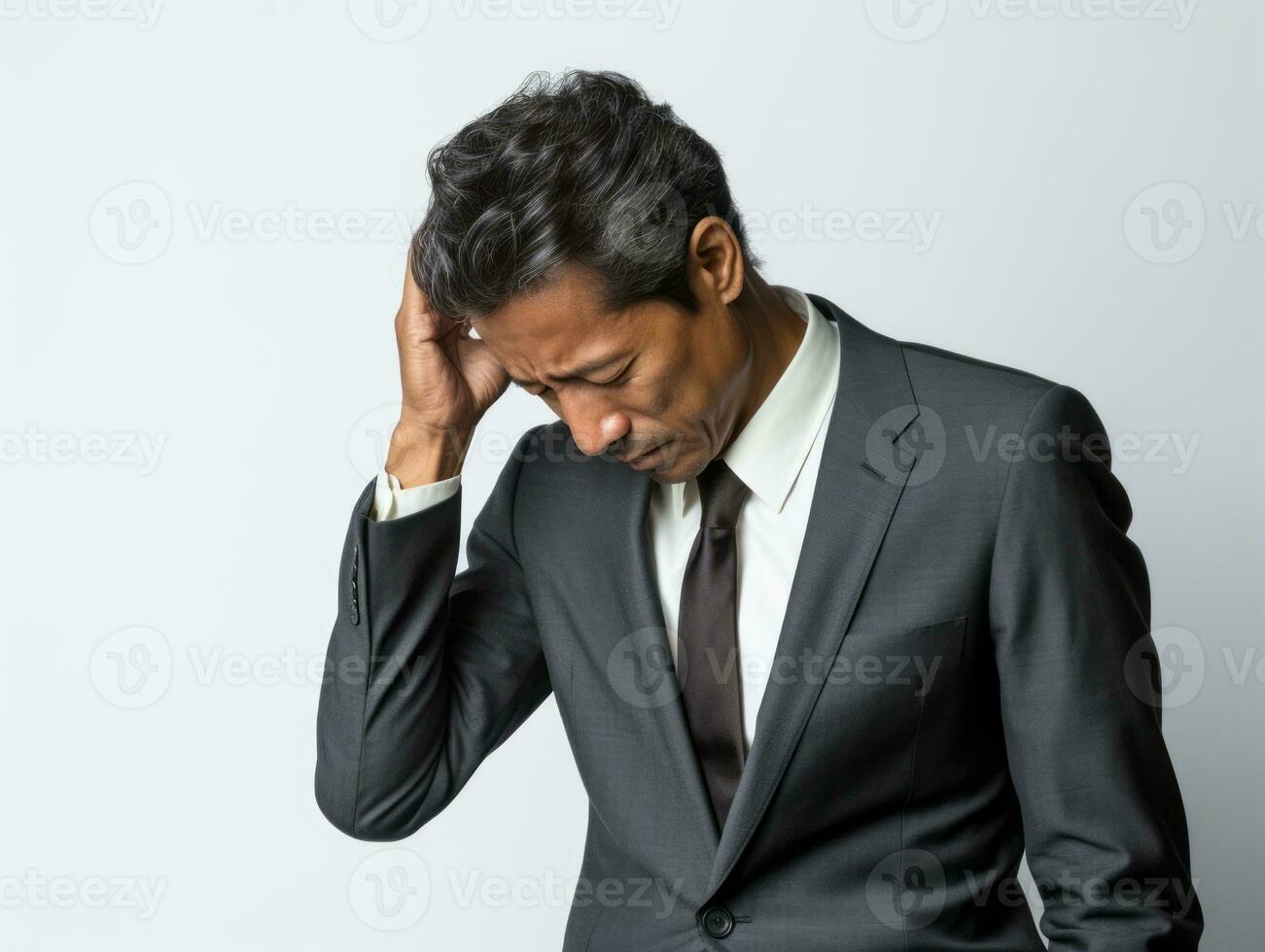 40 year old asian man in emotional pose on white background AI - 40 Year Old Japanese Man Goes Viral