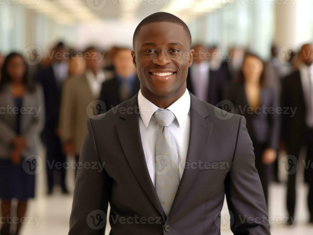 Man in a business meeting leading with confidence AI Generative photo