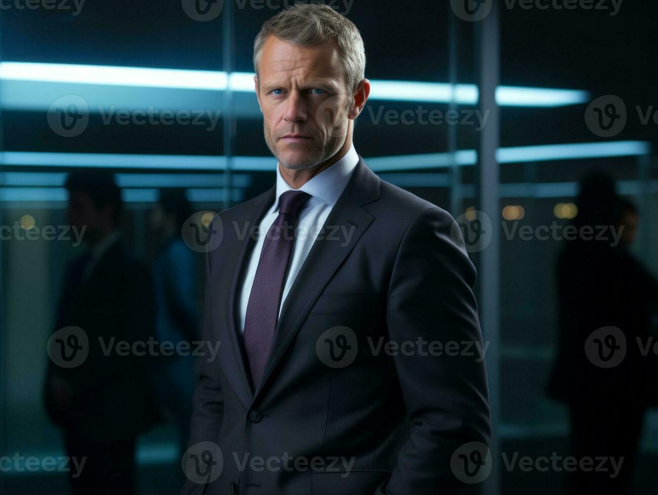 Man in a business meeting leading with confidence AI Generative photo