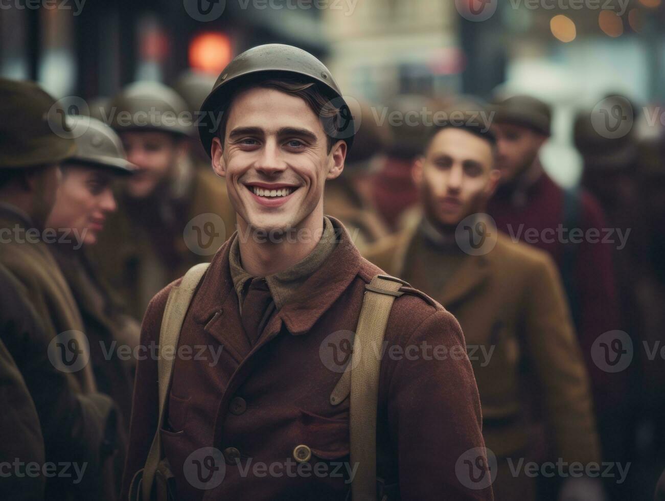 Man serves as a dedicated and fearless soldier AI Generative photo