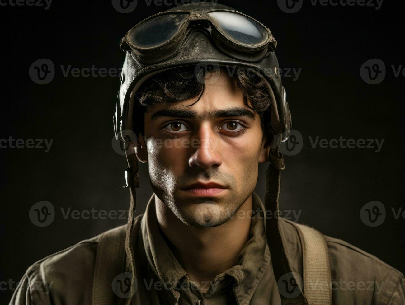 Man serves as a dedicated and fearless soldier AI Generative photo