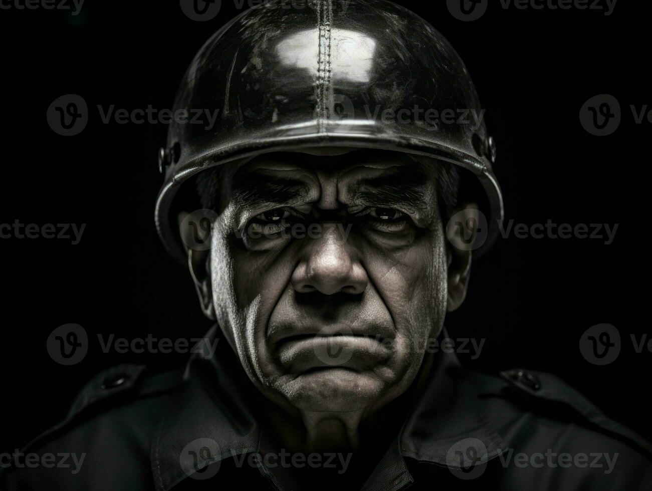 Man serves as a dedicated and fearless soldier AI Generative photo