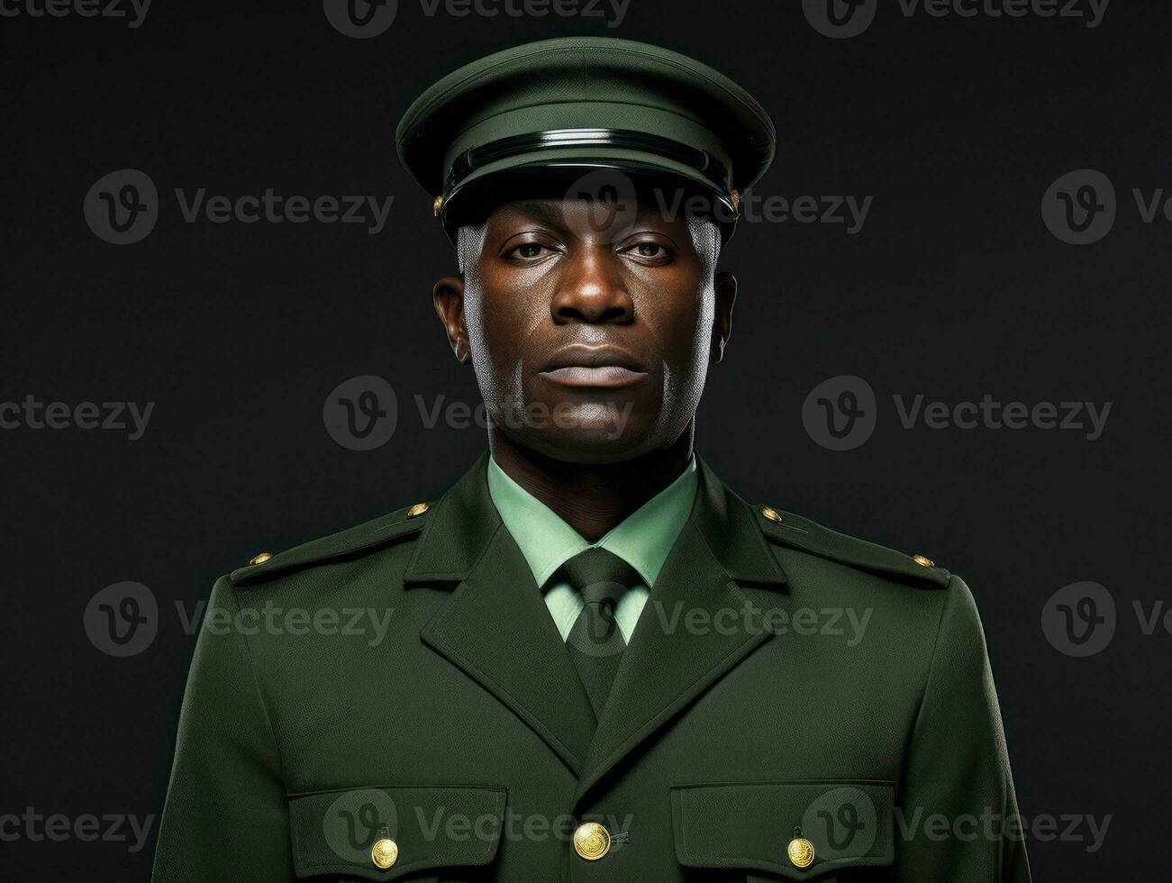 Man serves as a dedicated and fearless soldier AI Generative photo