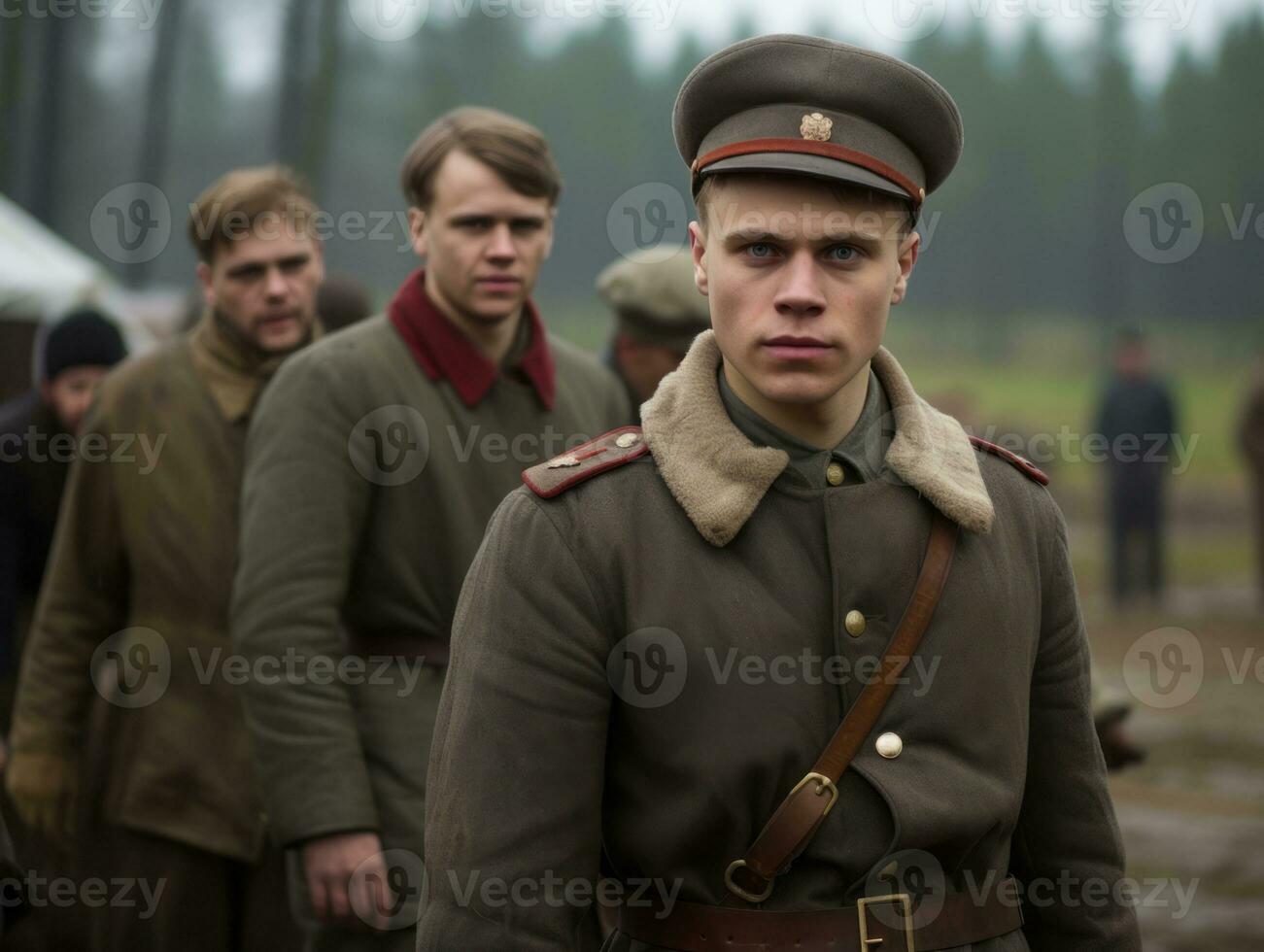 Man serves as a dedicated and fearless soldier AI Generative photo