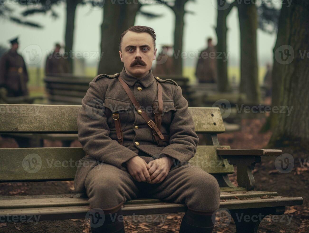 Man serves as a dedicated and fearless soldier AI Generative photo