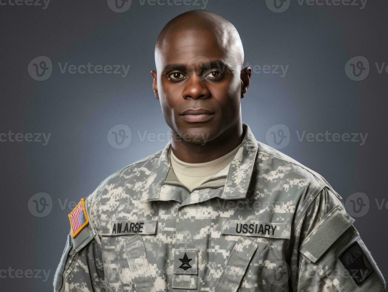 Man serves as a dedicated and fearless soldier AI Generative photo
