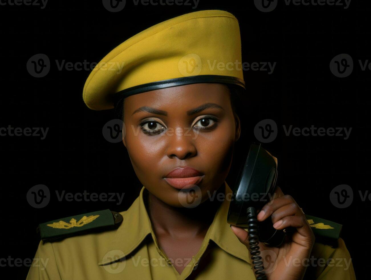 Policewoman is carefully examining the crime scene for potential evidence AI Generative photo