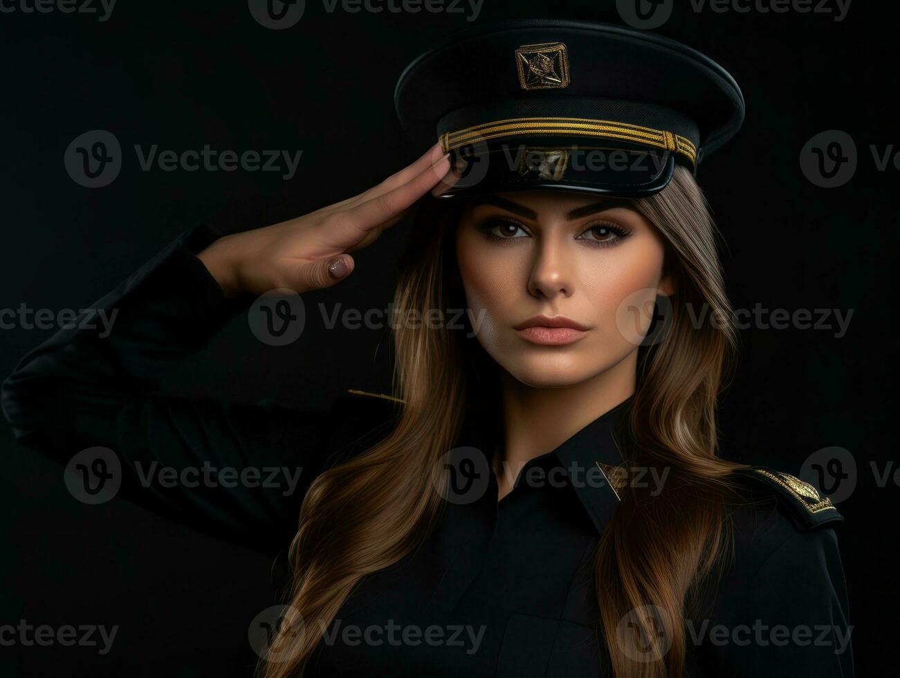 Policewoman is carefully examining the crime scene for potential evidence AI Generative photo