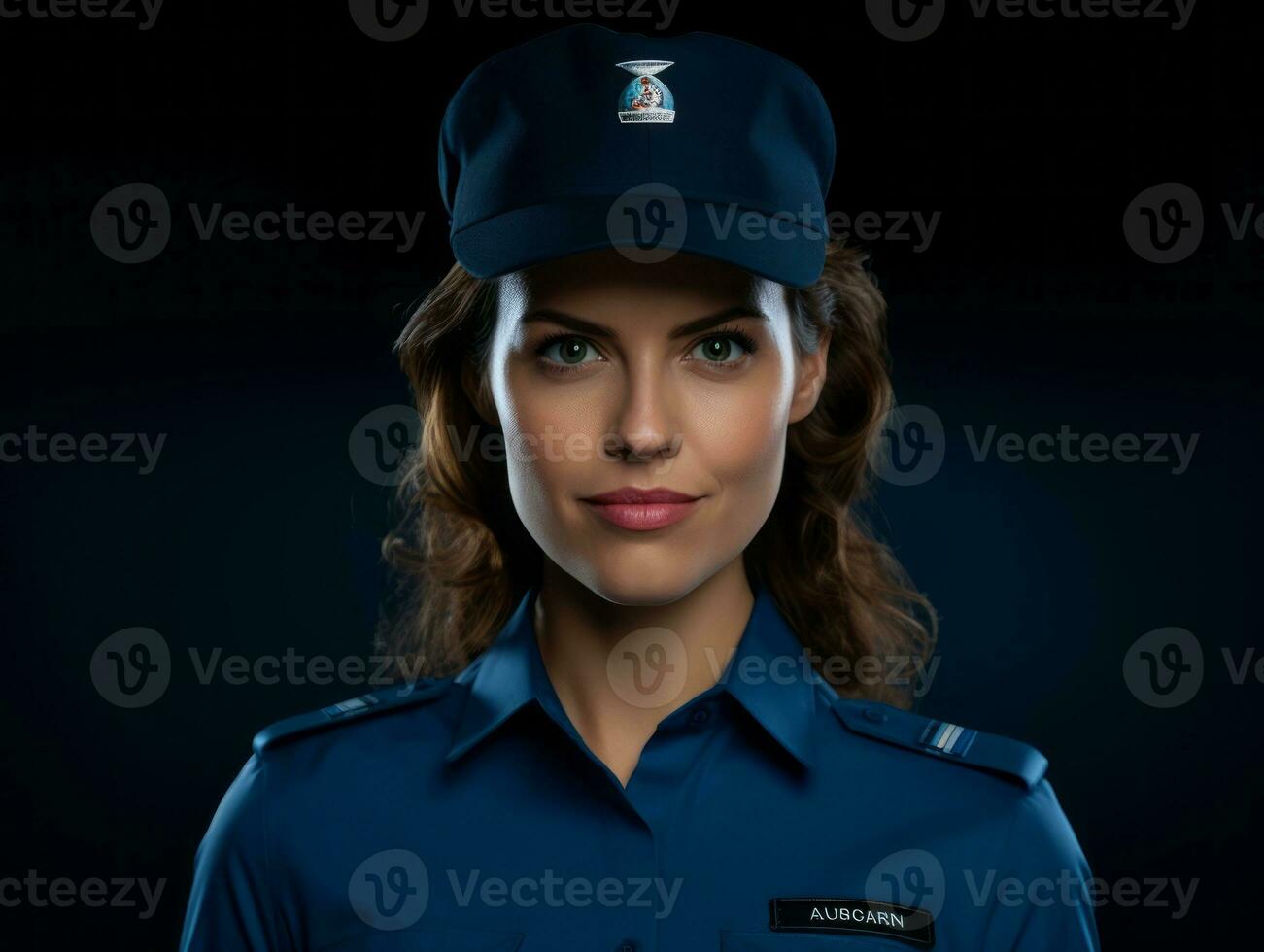 Policewoman is carefully examining the crime scene for potential evidence AI Generative photo