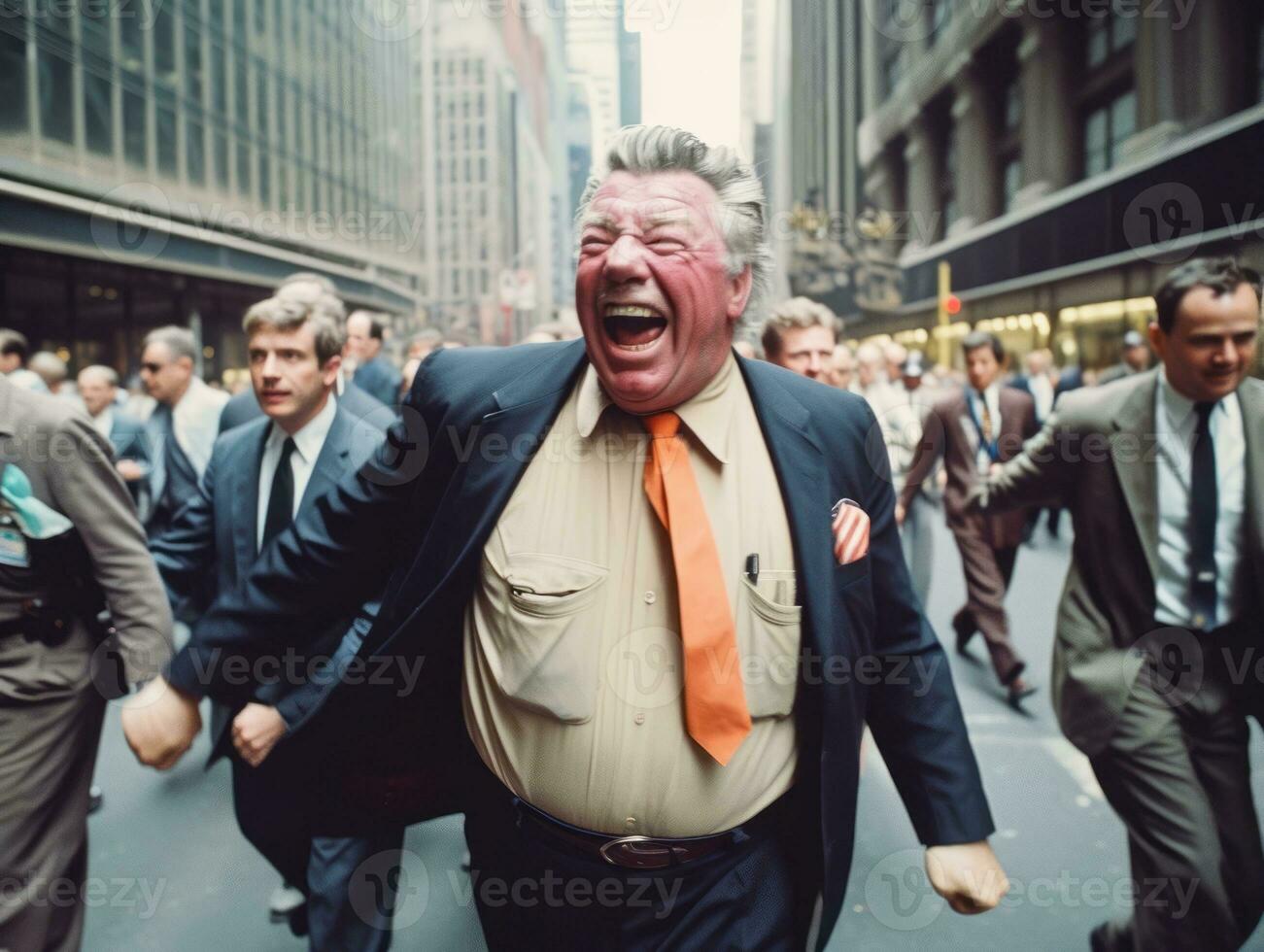 Historic colored photo of a man leading a protest AI Generative
