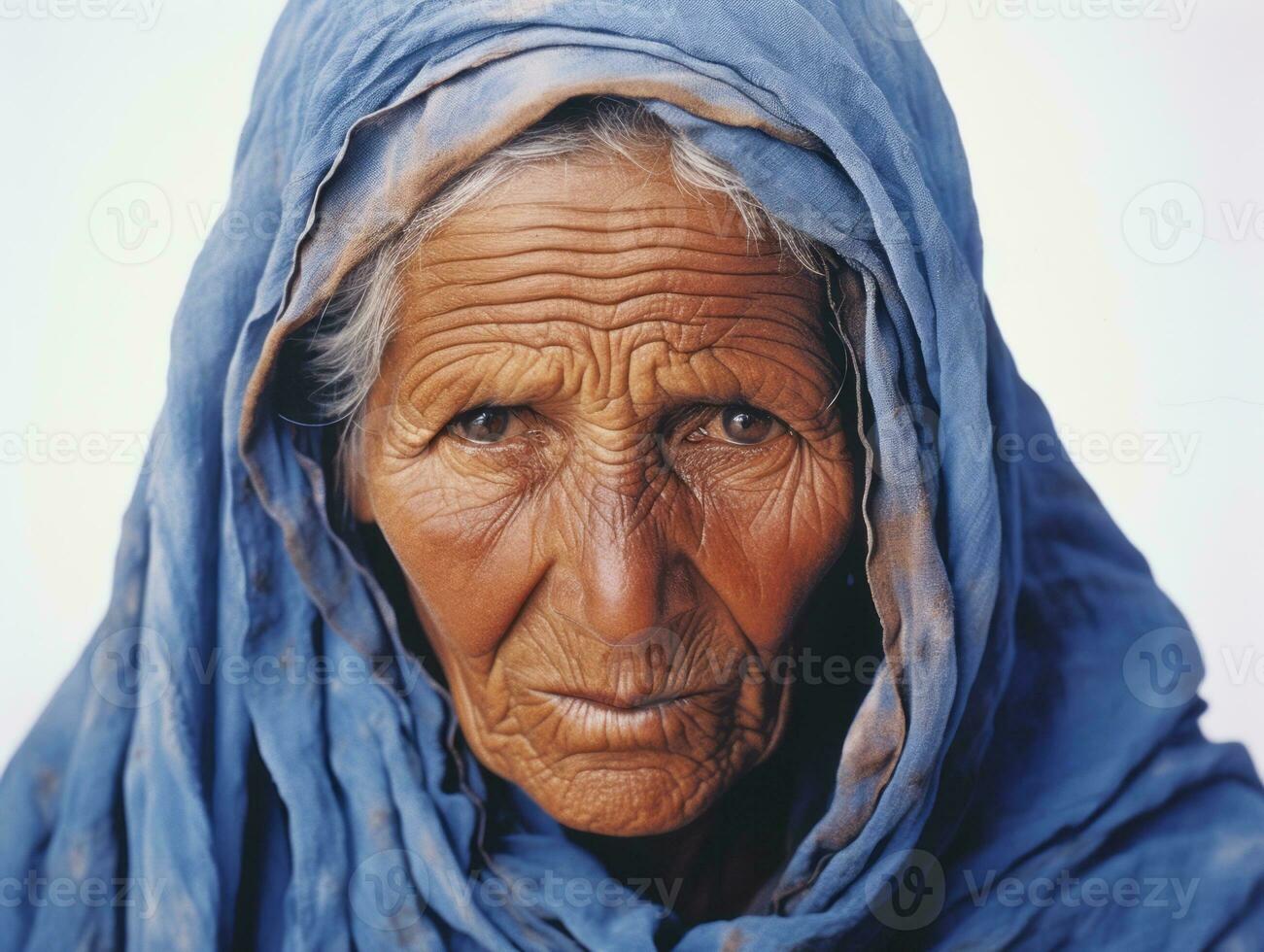 antiguo de colores fotografía de árabe mujer desde temprano 1900 ai generativo foto