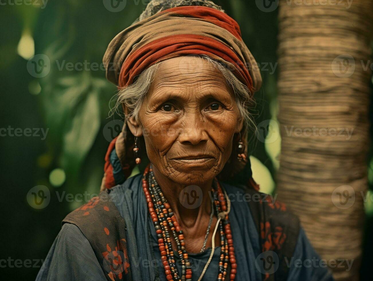 antiguo de colores fotografía de un brasileño mujer desde el temprano 1900 ai generativo foto