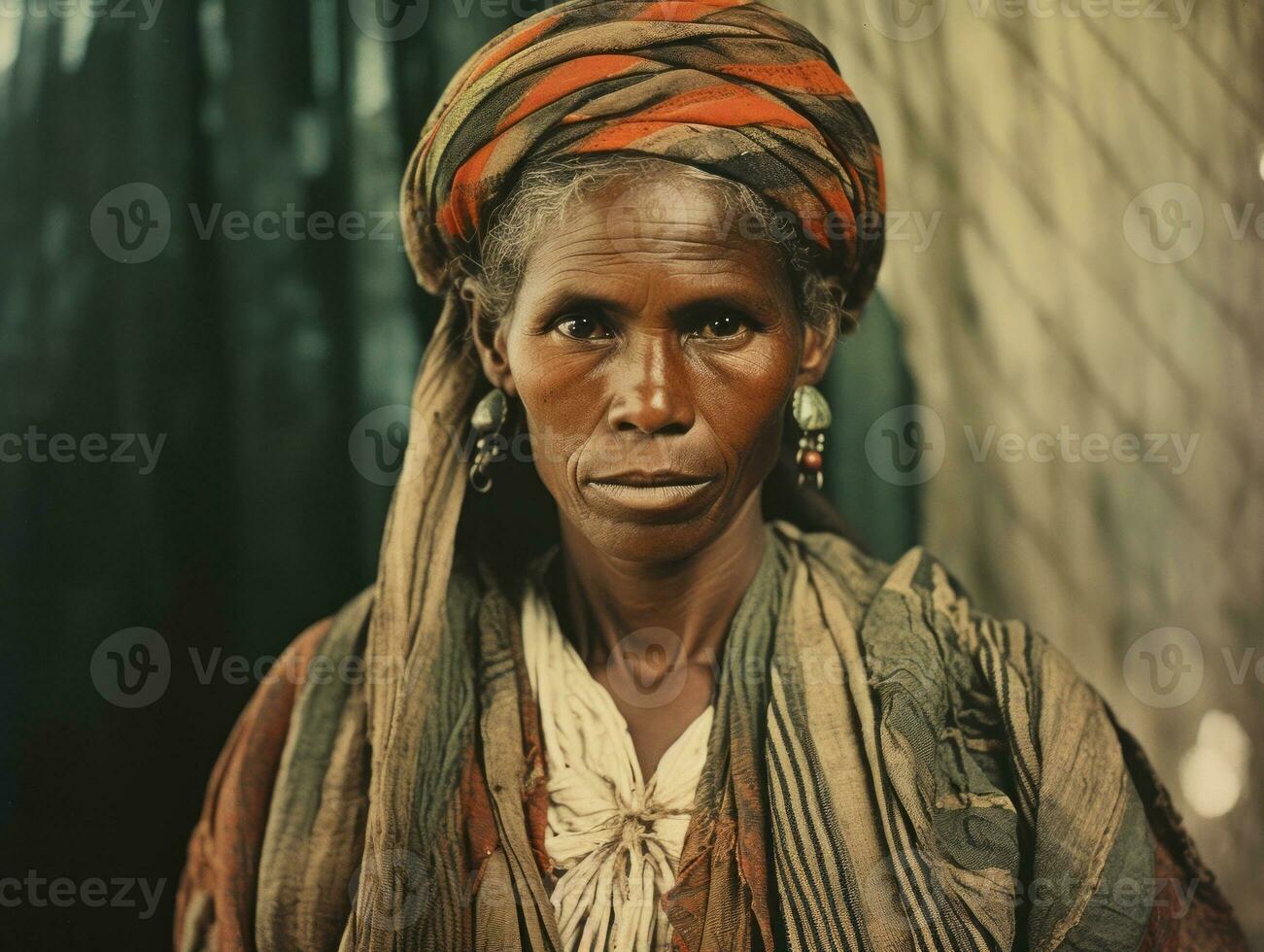 Old colored photograph of a brazilian woman from the early 1900s AI Generative photo