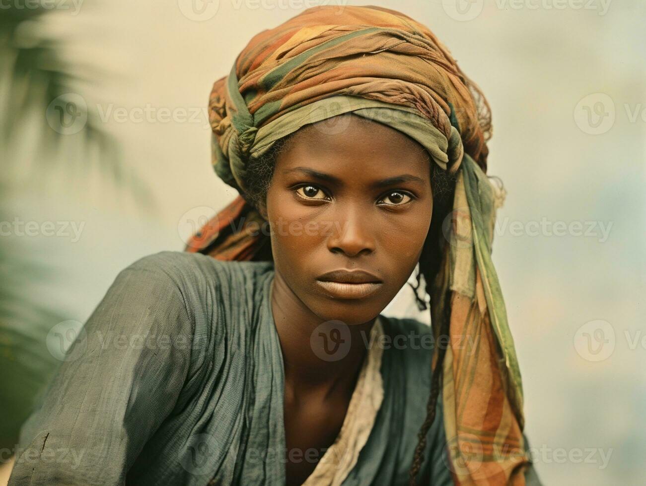 antiguo de colores fotografía de un brasileño mujer desde el temprano 1900 ai generativo foto