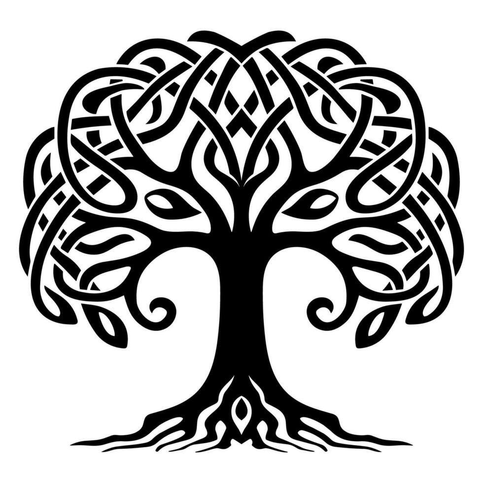Tree in celtic knot style vector