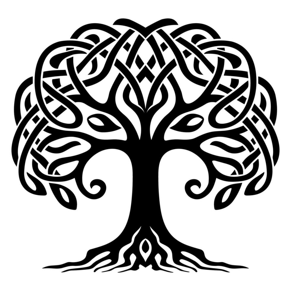 Tree in celtic knot style vector