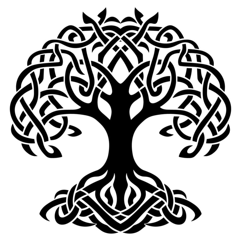 Tree in celtic knot style vector