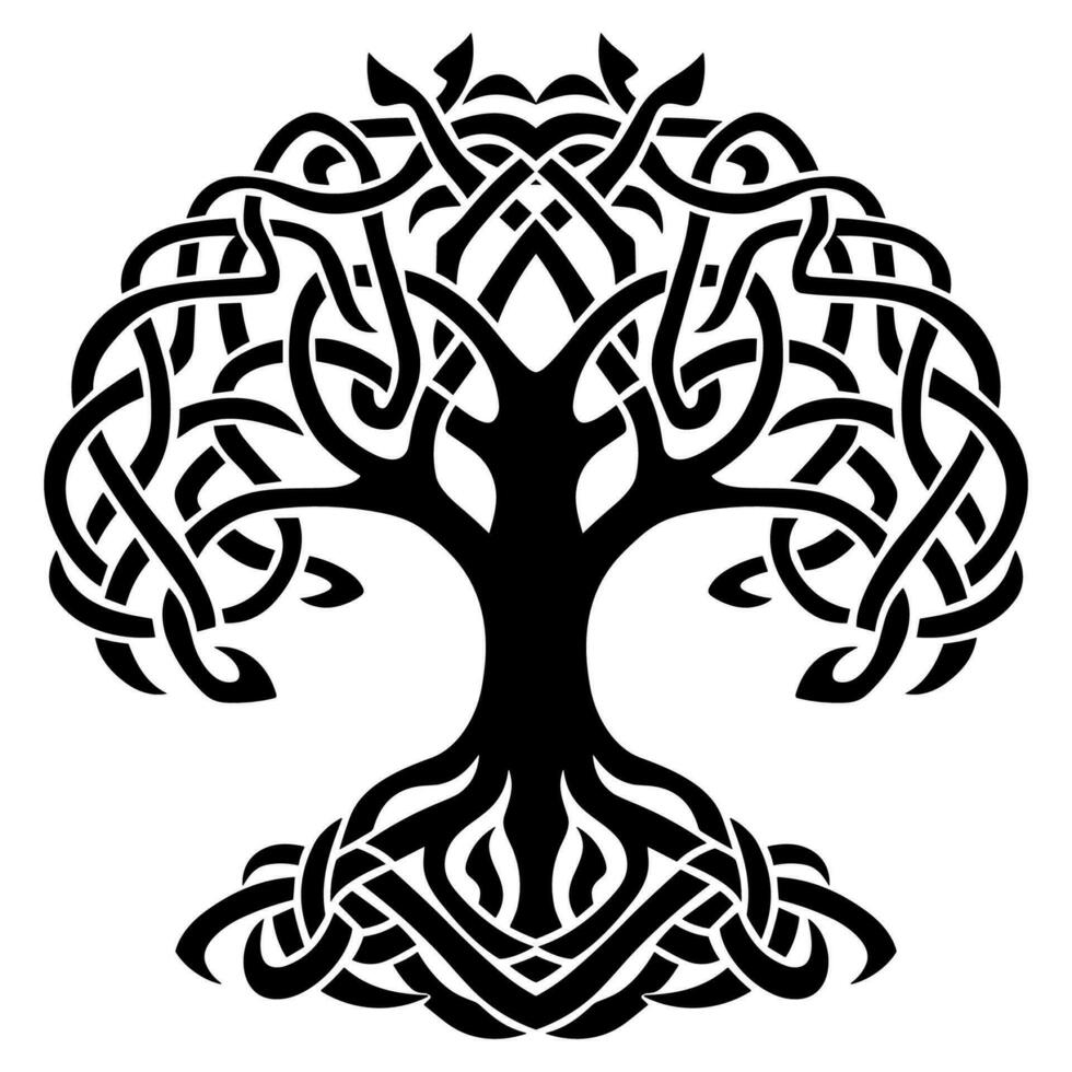 Tree in celtic knot style vector