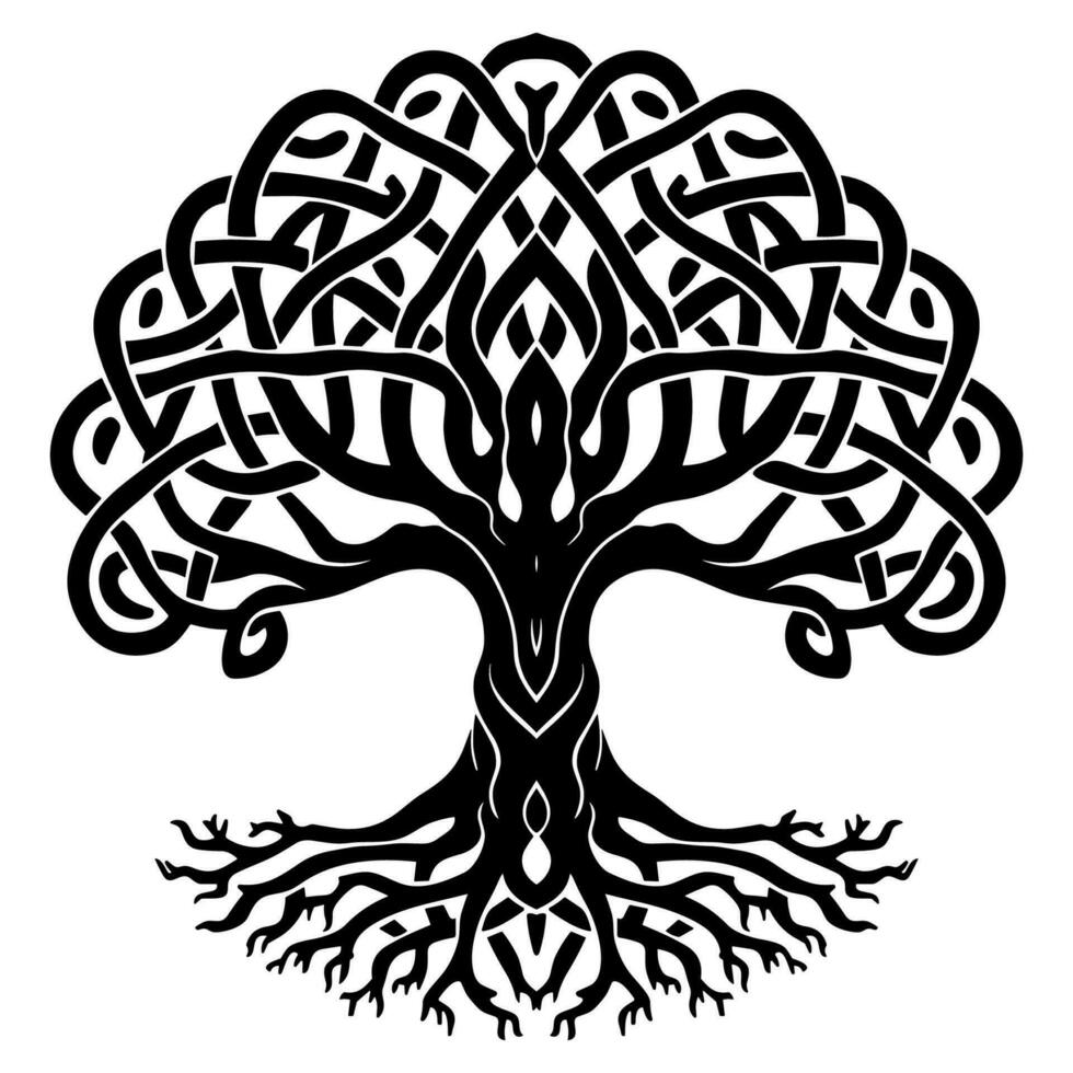 Tree in celtic knot style vector