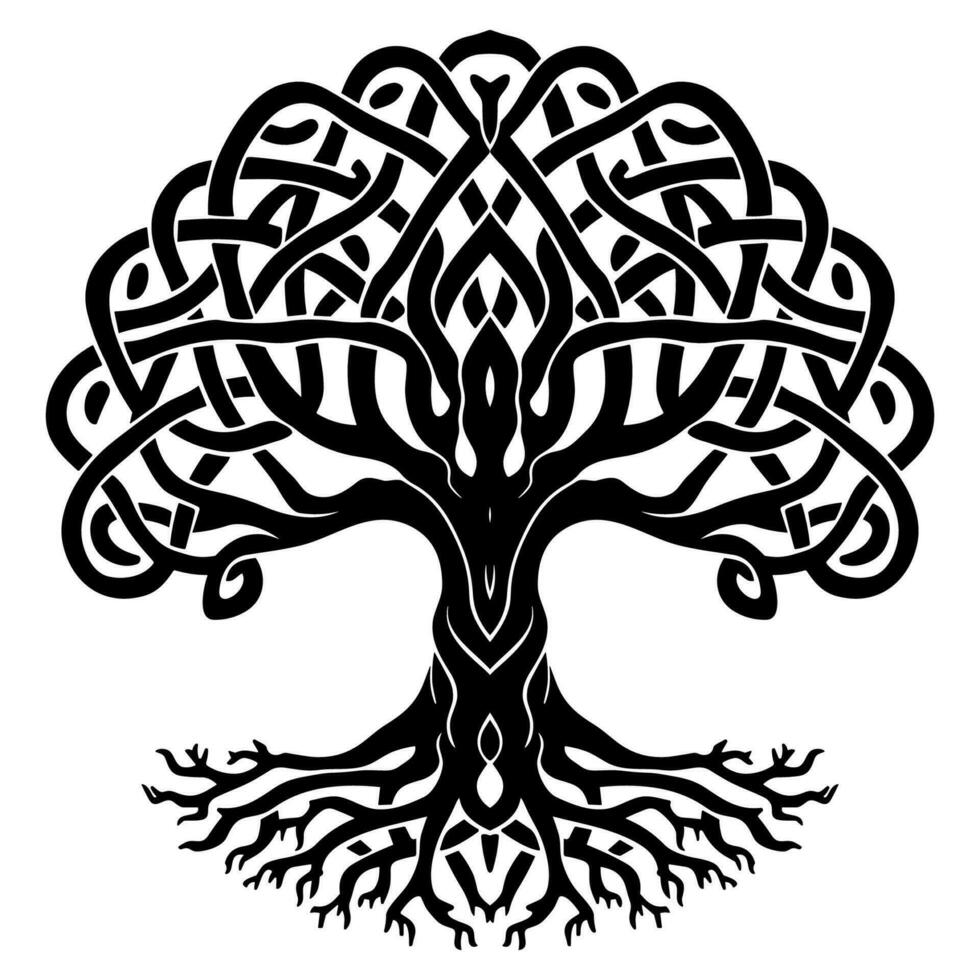 Tree in celtic knot style vector