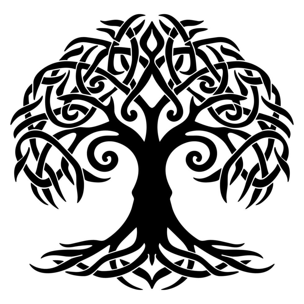 Tree in celtic knot style vector