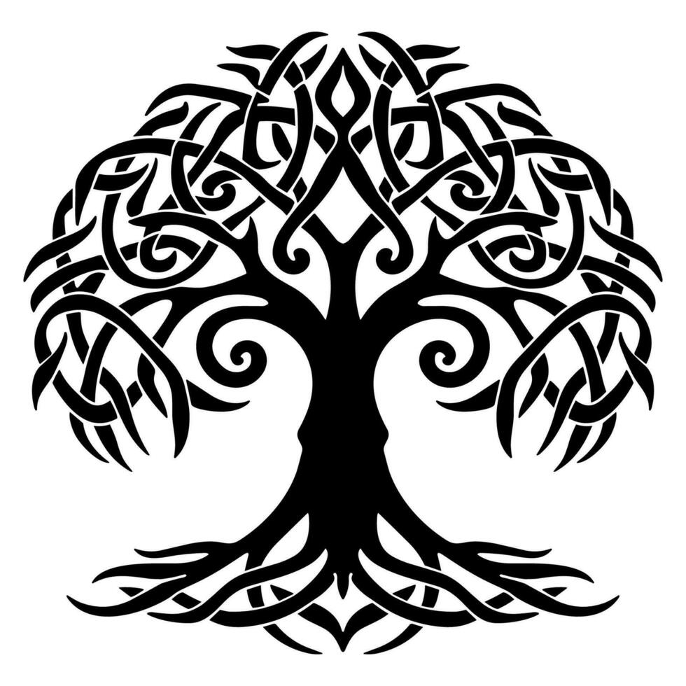 Tree in celtic knot style vector