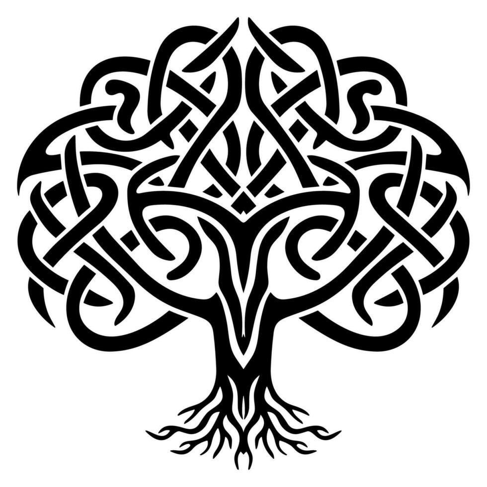 Tree in celtic knot style vector
