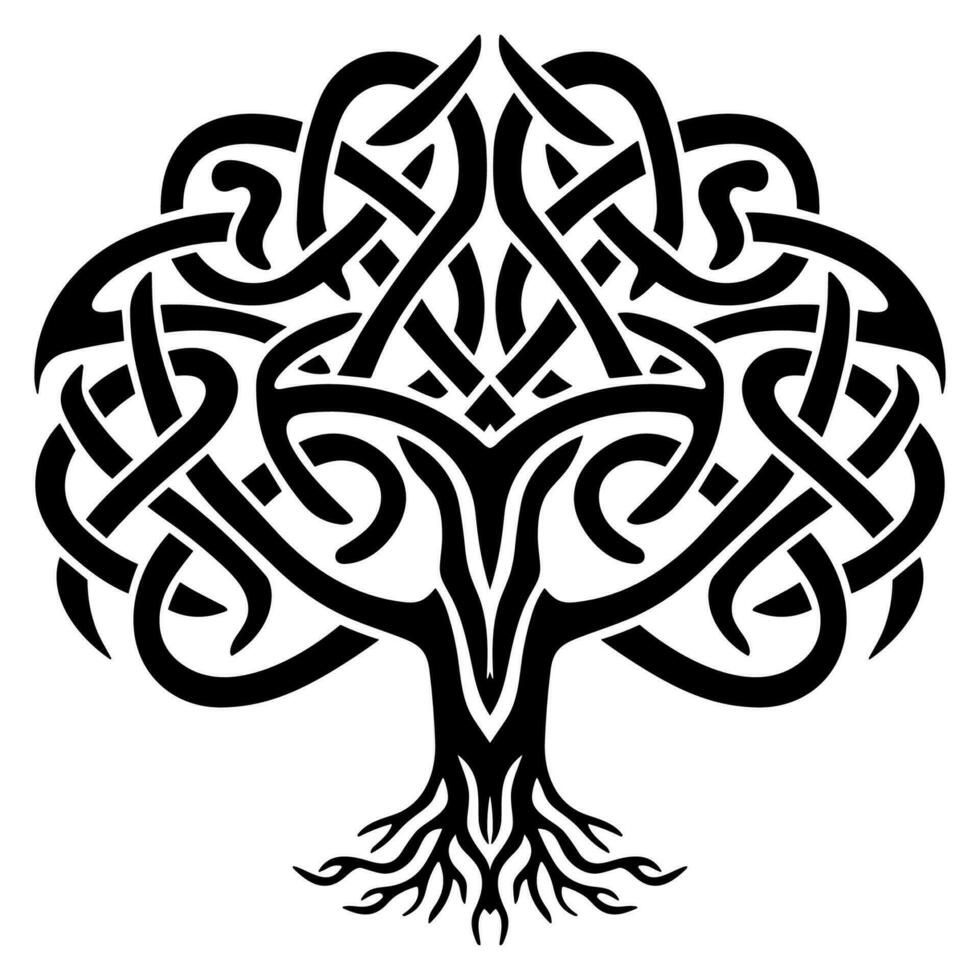 Tree in celtic knot style vector