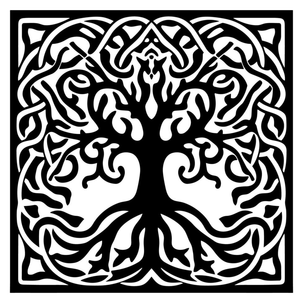 Tree in celtic knot style vector