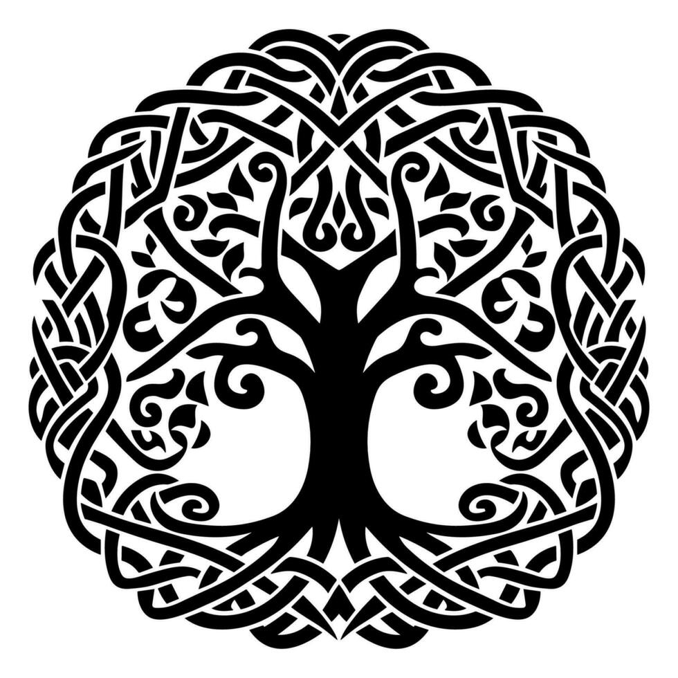 Tree in celtic knot style vector