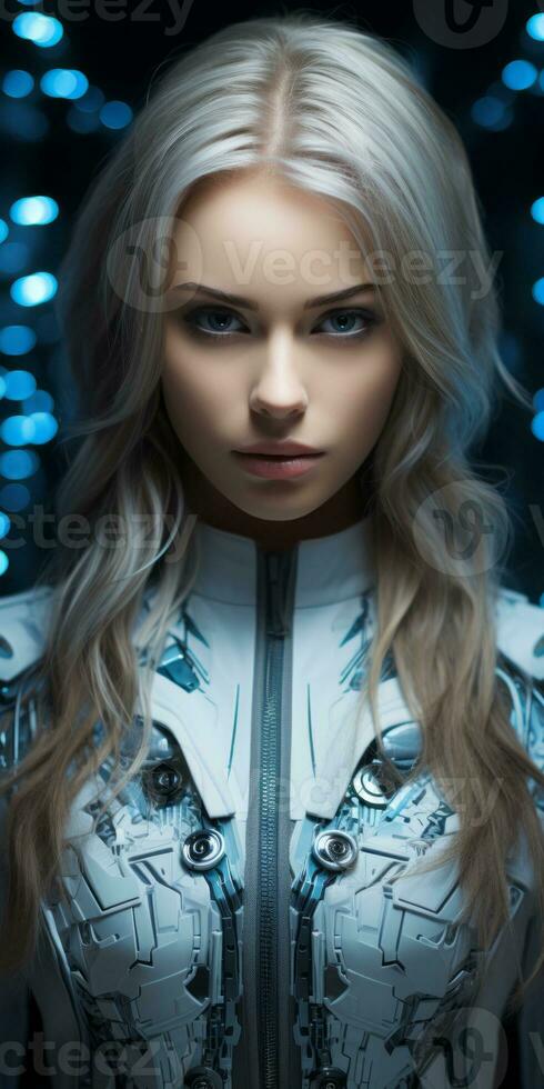 sleek and cutting edge futuristic themed portrait silhouette photo