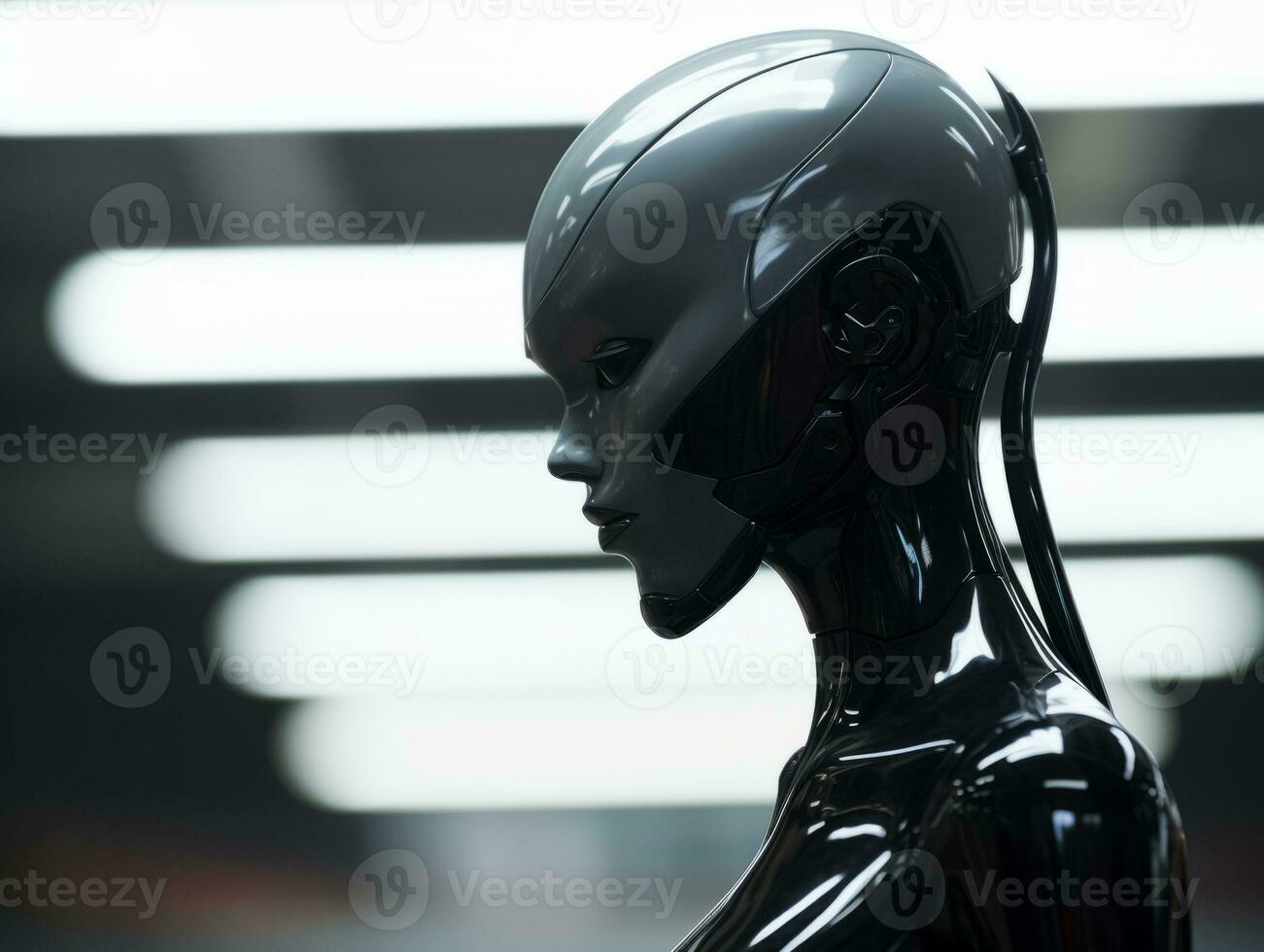 sleek and cutting edge futuristic themed portrait silhouette photo