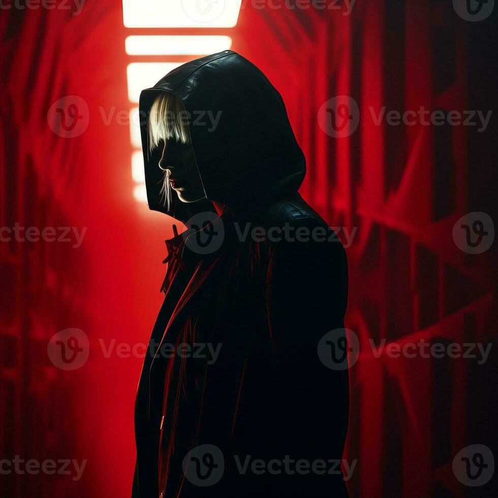 sleek and cutting edge futuristic themed portrait silhouette photo