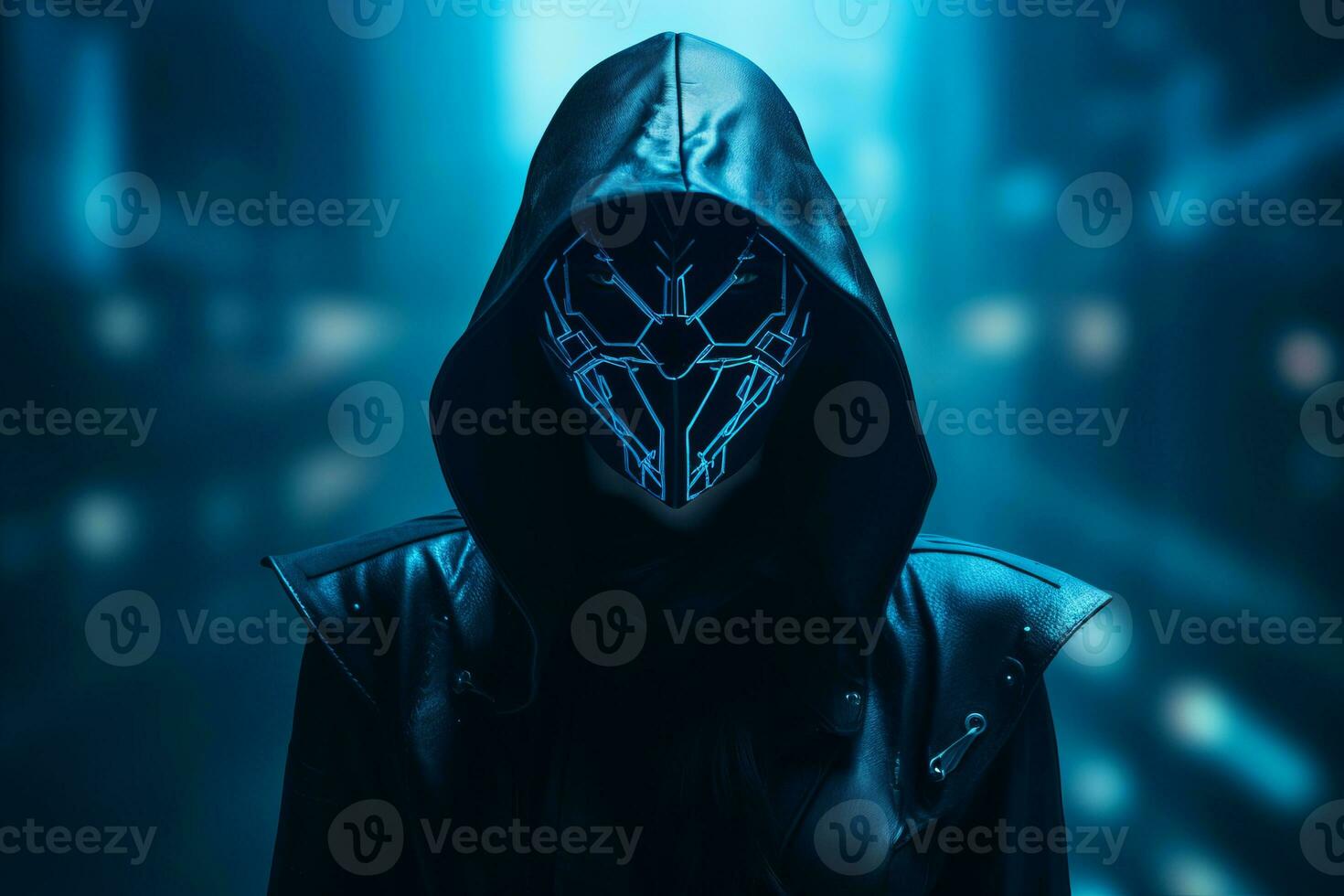 sleek and cutting edge futuristic themed portrait silhouette photo