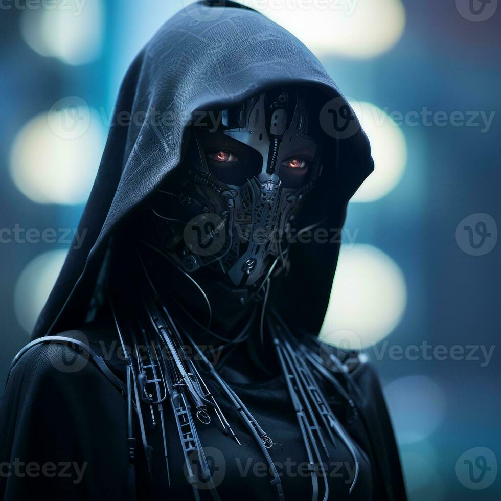 sleek and cutting edge futuristic themed portrait silhouette photo