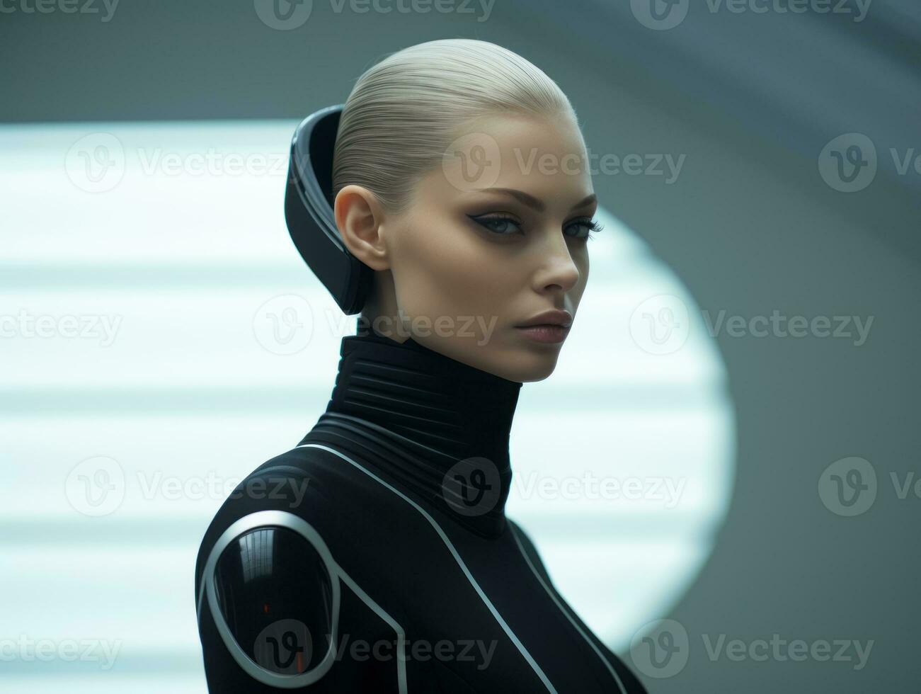 an image of a woman in a futuristic outfit generative ai photo