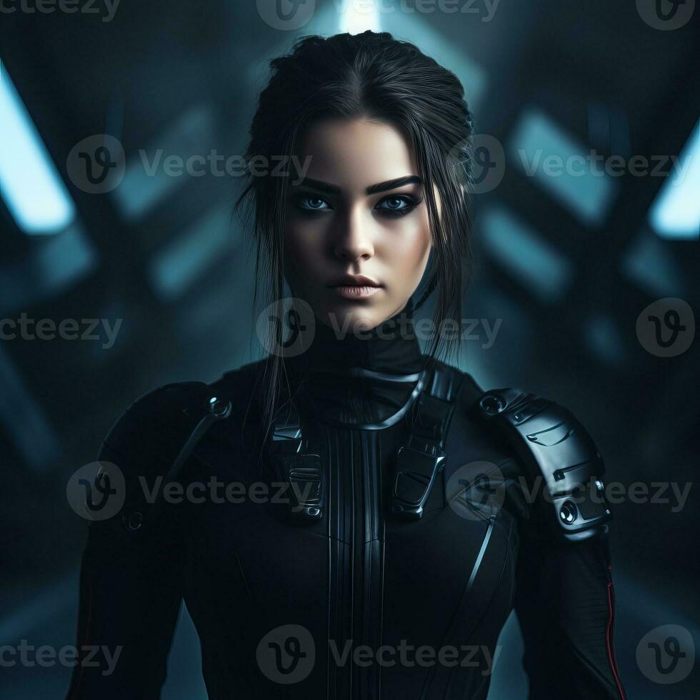 an image of a woman in a futuristic suit generative ai photo