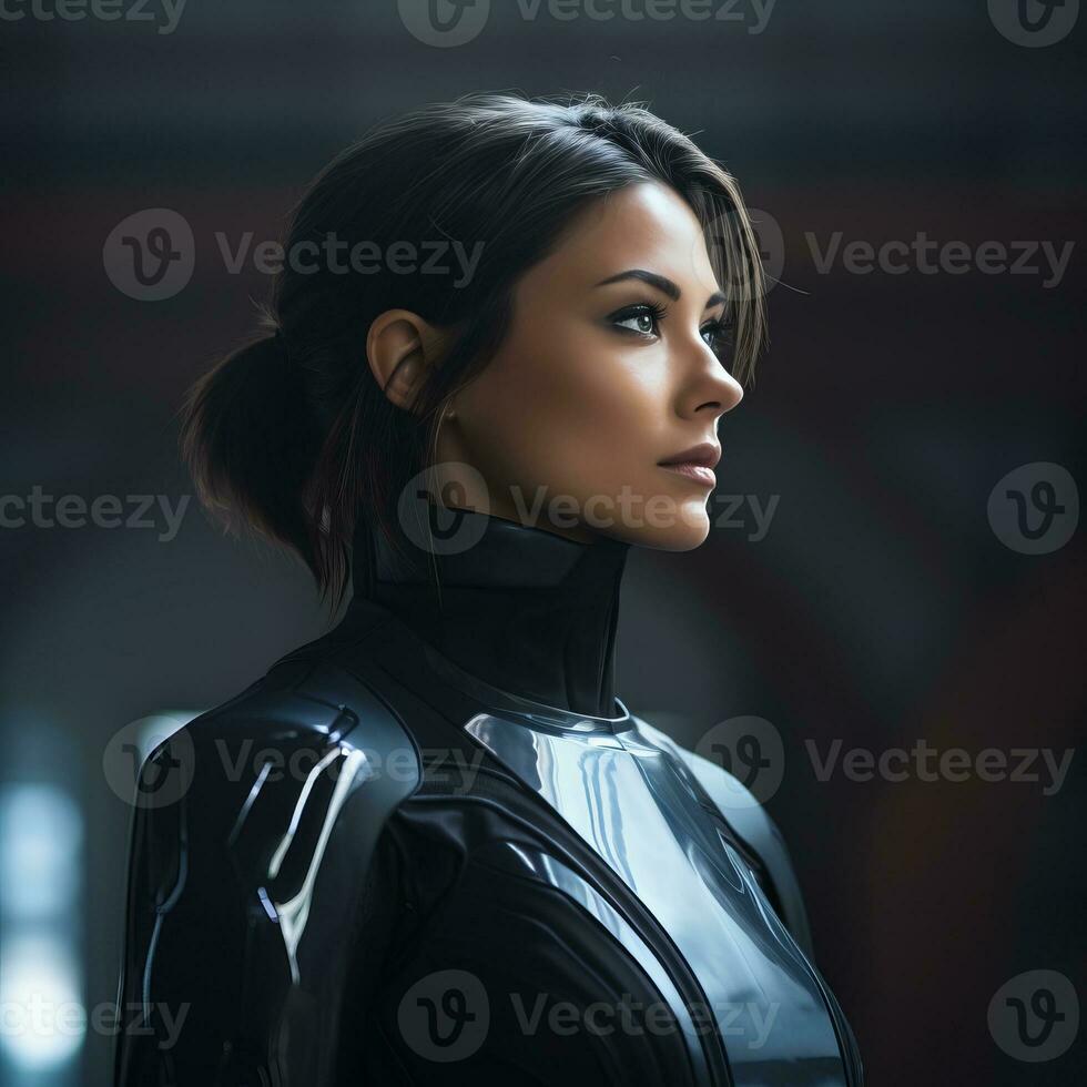 an image of a woman in a futuristic suit generative ai photo