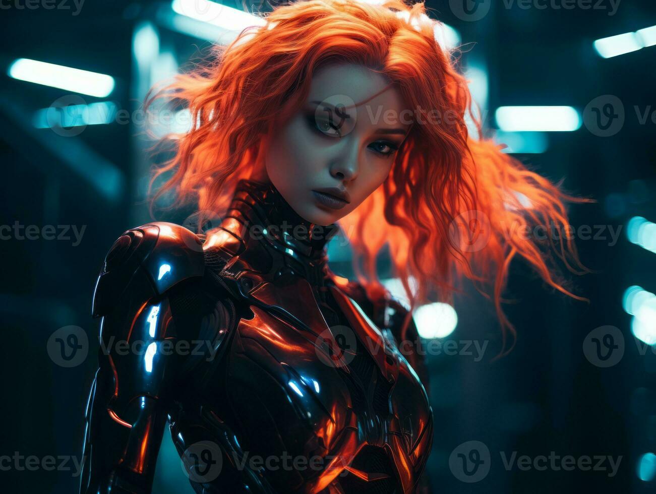 an image of a woman in a futuristic suit generative ai photo