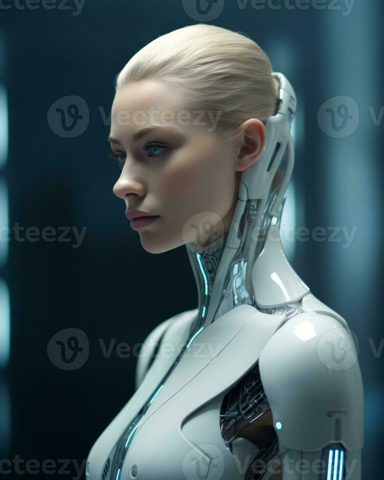 an image of a woman in a futuristic suit photo