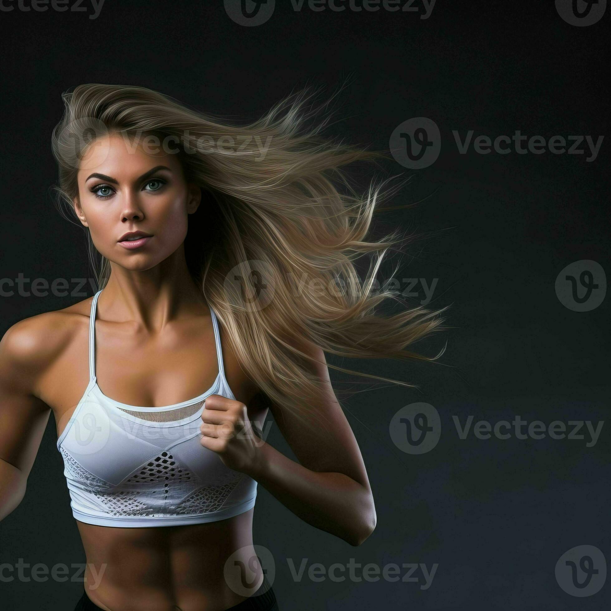 a young asian girl with brown hair pulled back wearing sport bra AI  Generative 30784341 Stock Photo at Vecteezy