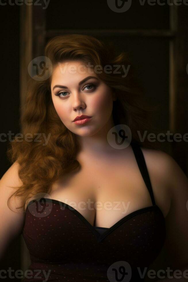 a beautiful woman with big breasts posing for the camera generative ai photo