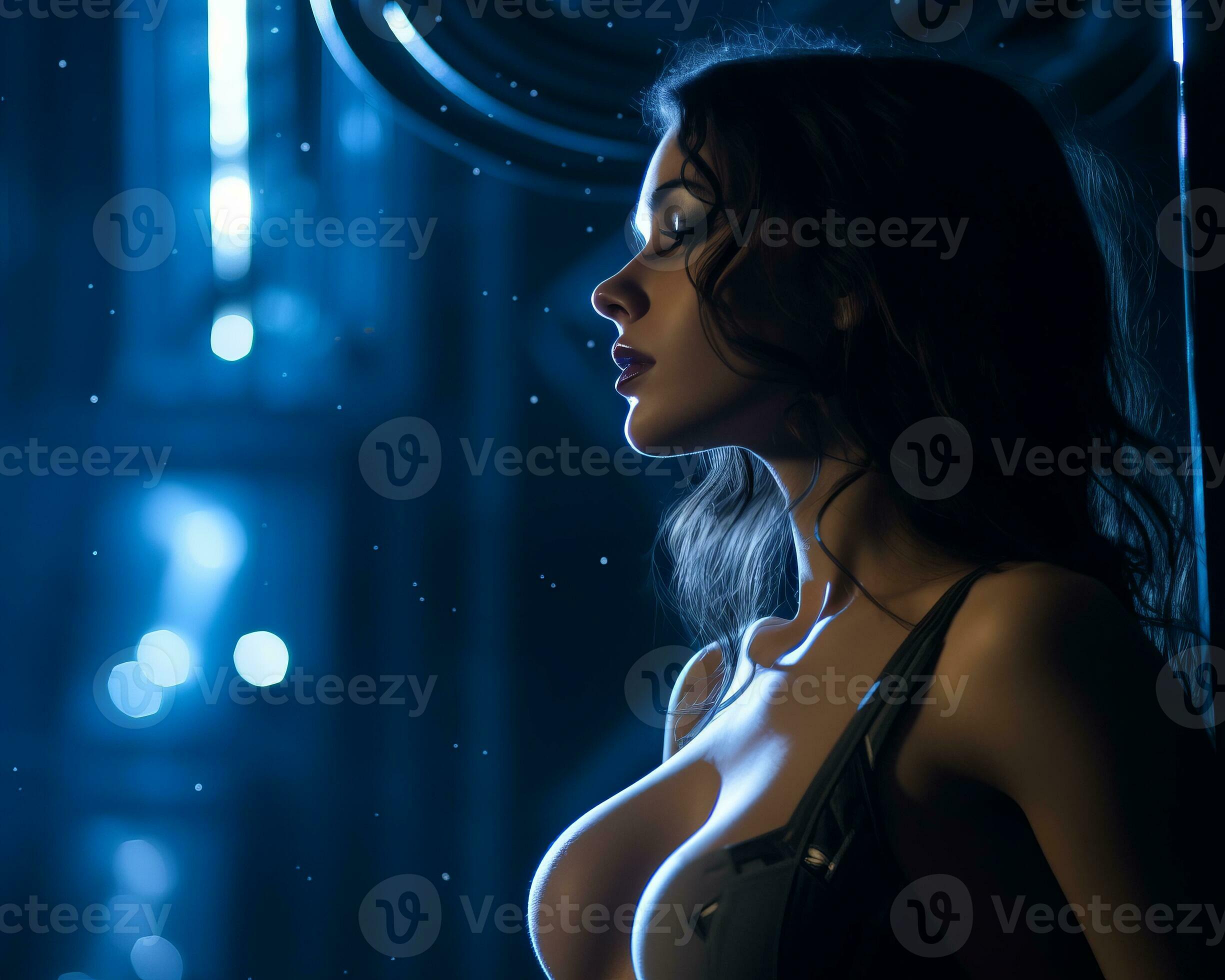 a beautiful woman with big breasts standing in the rain generative ai  29686855 Stock Photo at Vecteezy